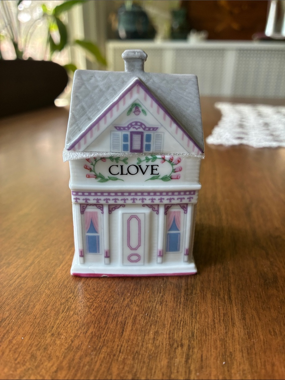Lenox White Porcelain Spice Village Clove Jar Base with Gold Script